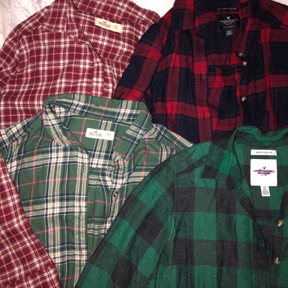 Hollister & American Eagle Flannels - Size XS